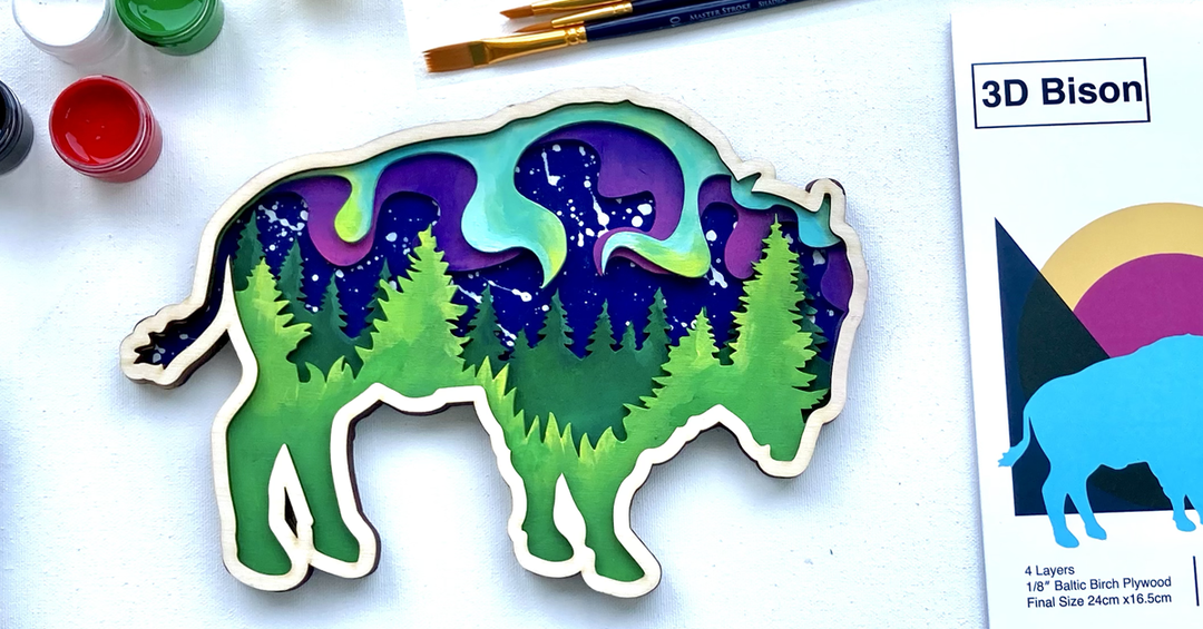 3D Bison Wood Only image 0