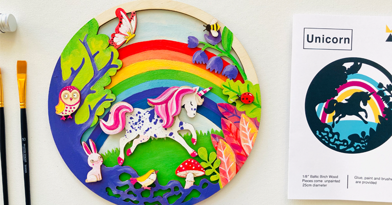 Unicorn Rainbow Wood Only image 0