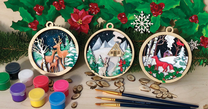 3D Ornaments Wood Only image 0