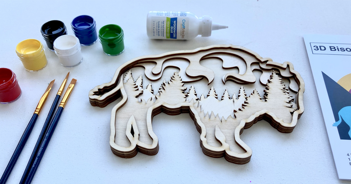 3D Bison Wood Only image 1