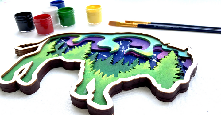 3D Bison Wood Only image 3