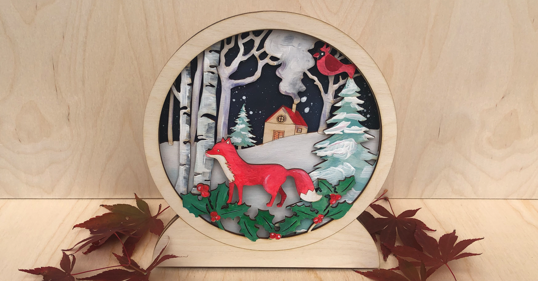 3D Snow Fox Wood Only image 0