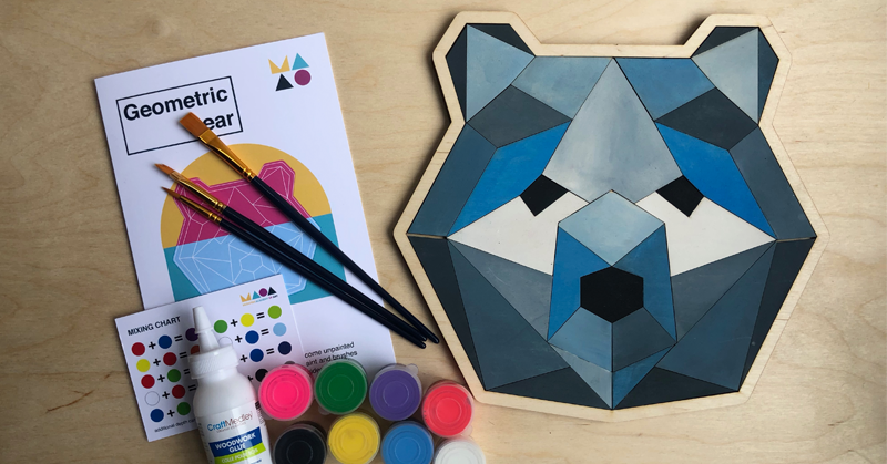 Geometric Bear Wood Only image 2