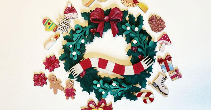 Winter Wreath Wood Only image 2
