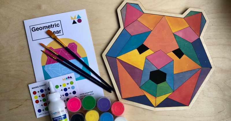 Geometric Bear Wood Only image 1